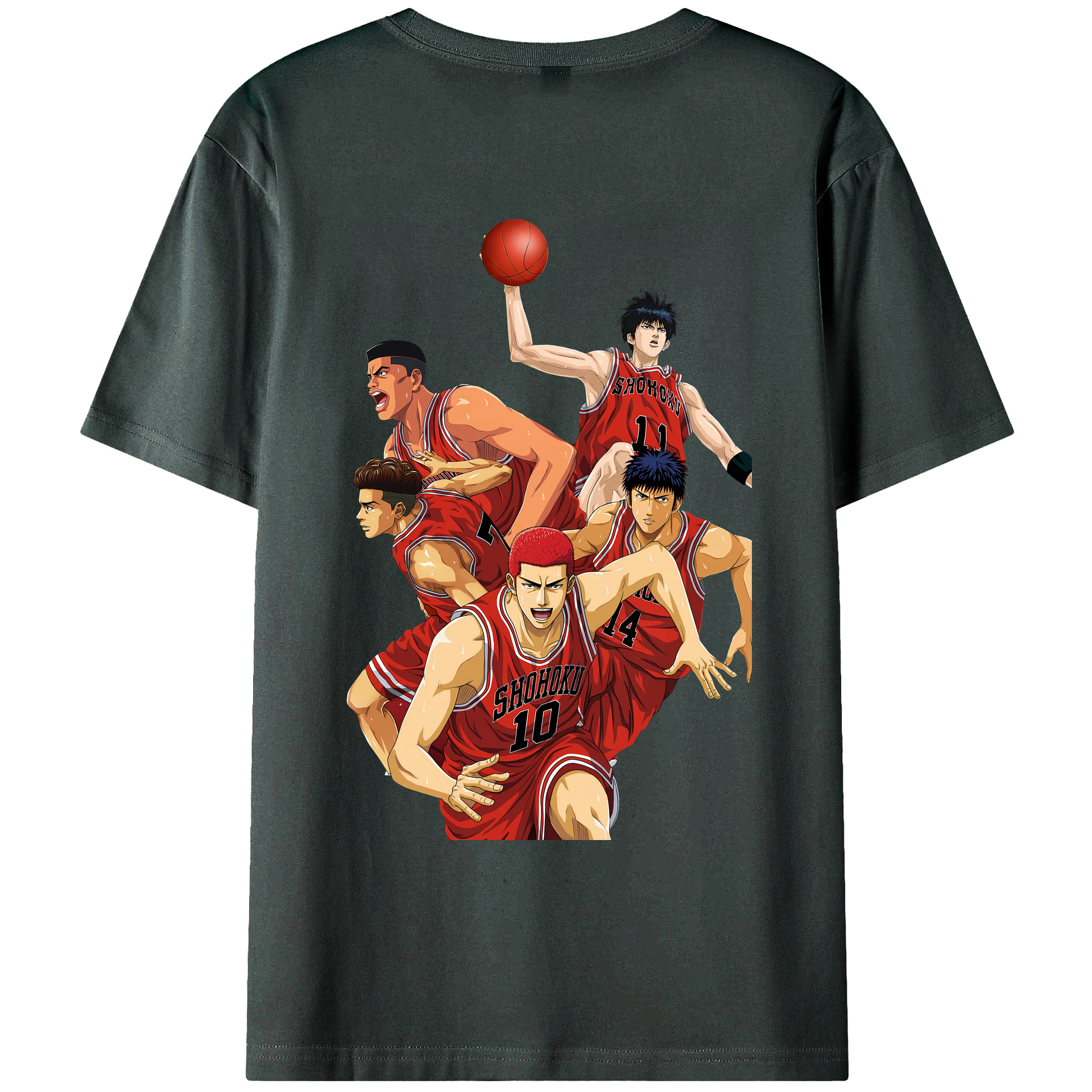（画像用） SLAM DUNK／スラムダンク 綿100％ メンズ半袖Tシャツ（バックプリント） 通気性